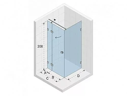 Душевой уголок Riho SZ Scandic NXT X203 180х90см L G001075120 профиль хром, стекло прозрачное