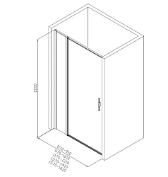 Душевая дверь в нишу Allen Brau Priority 160x200 см 3.31039.BBA профиль черный, стекло прозрачное