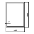 Зеркало STWORKI Брамминг 60х80 ФР-00002475 черное