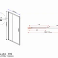 Душевая дверь в нишу Vincea Garda 110см VDS-1G110CH профиль хром, стекло шиншилла