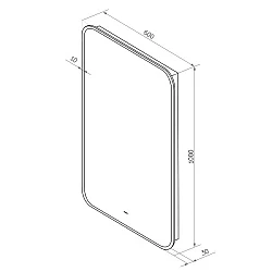 Зеркало Art&max Siena AM-Sie-600-1000-DS-F с подсветкой, черное