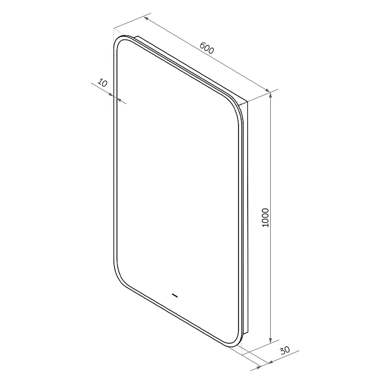 Зеркало Art&max Siena AM-Sie-600-1000-DS-F с подсветкой, черное