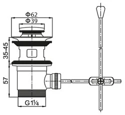 Донный клапан для раковины Cezares CZR-SA2-01 Хром