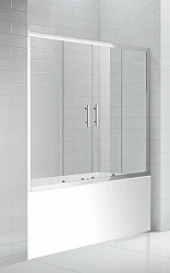 Шторка на ванну Cezares Eco 170x145см ECO-VF-2-170/145-P-Cr профиль хром, стекло рифленое
