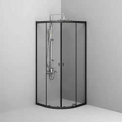 Душевой уголок AM.PM X-Joy 80x80см W88G-205-080BT64 профиль черный, стекло прозрачное