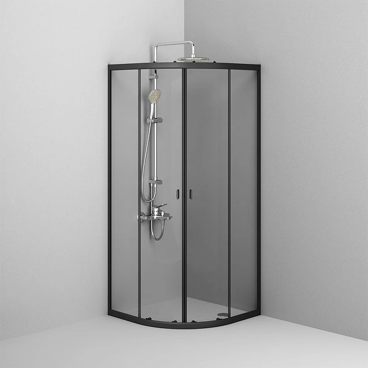 Душевой уголок AM.PM X-Joy 80x80см W88G-205-080BT64 профиль черный, стекло прозрачное