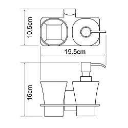 Дозатор Wasserkraft Exter K-5289 со стаканом, светлая бронза