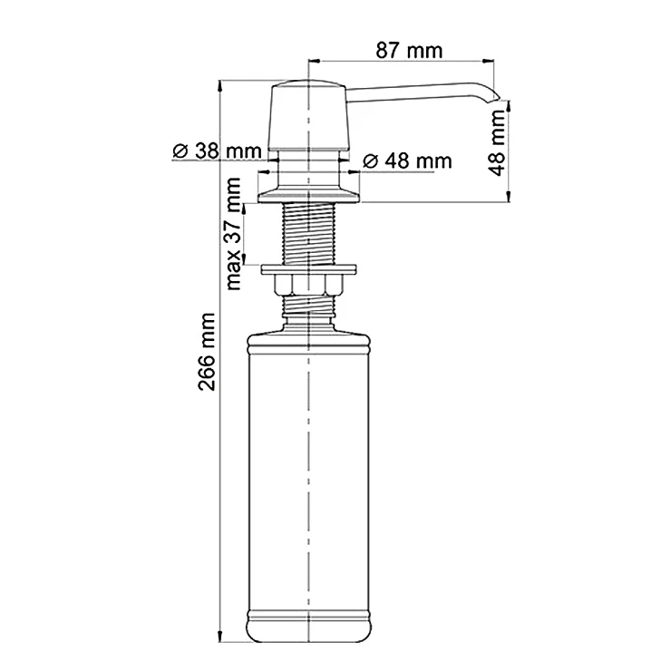 Дозатор для кухонной мойки Wasserkraft K-1599 хром матовый