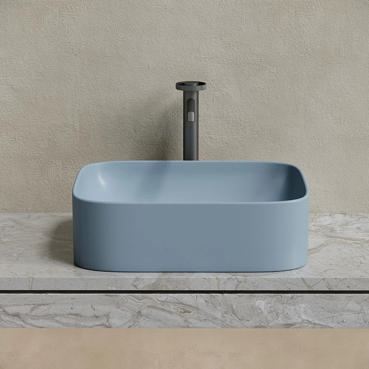 Раковина накладная Ceramica nova Element 505*380*150мм CN6052MHL серо-голубая матовая