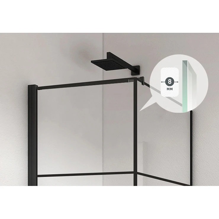 Душевой уголок Berges Dark 90x90см 061020L профиль черный, стекло прозрачное