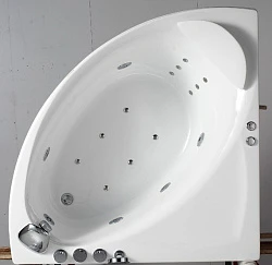 Акриловая ванна Orans 130x130 с гидромассажем OLS-BT62106B белая глянцевая