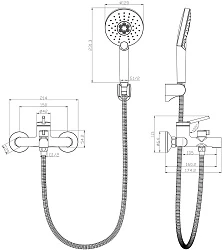 Смеситель для ванны с душем Lemark Minima LM3814C хром