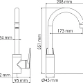 Смеситель для кухни Wasserkraft Wiese 8407 серый
