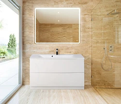Тумба с раковиной BelBagno Marino 120 белая глянцевая