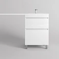 Тумба с раковиной Style Line Даллас ЛЕОН 120 напольная, правая, белый глянец