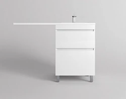 Тумба с раковиной Style Line Даллас ЛЕОН 120 напольная, правая, белый глянец