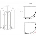 Душевой уголок ABBER Schwarzer Diamant 90х90см AG01090 профиль хром, стекло прозрачное