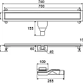 Душевой лоток Excellent Stilio 70 см INEX.1515.700.P.SNP хром