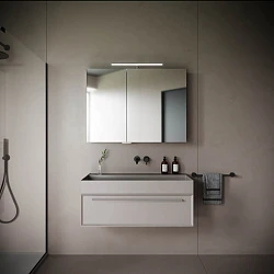 Зеркальный шкаф для ванной комнаты  SANCOS Hilton 1000x148х740 мм, с LED подсветкой, арт.Z1000