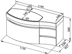 Тумба с раковиной Aquanet Опера 115 L 212991 белая