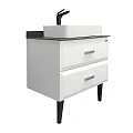 Тумба с раковиной Comforty Империя 80 00-00004025CF белая, с антрацитовой столешницей