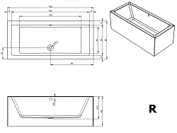 Акриловая ванна Riho Lugo 180x80 Plug & Play B133015005 правая, белая глянцевая
