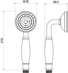 Душевая лейка Aquatek Классик AQ2008PG золото полированное