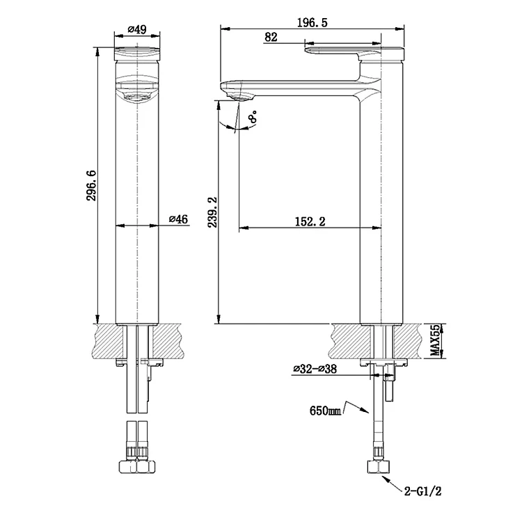 Смеситель для раковины Bravat Eddie F1369402BW-A9-ENG черный