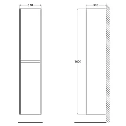 Шкаф-пенал BelBagno Kraft KRAFT-1600-2A-SC-RT-R Rovere Tabacco