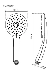 Душевая лейка Sancos Lotus SC6003CH хром