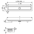 Душевой лоток TECE Linus 70 15103079 хром матовый