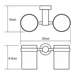 Стакан Wasserkraft Donau K-9428D двойной, хром