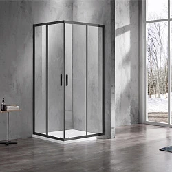 Душевой уголок Azario Milton 90х90см AZ-ND1142 900 Black профиль черный, стекло прозрачное