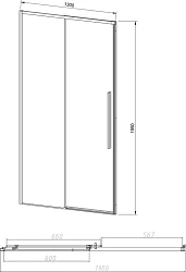 Душевая дверь в нишу Vincea Slim-N 130 см, VDS-4SN130CL профиль хром, стекло прозрачное