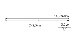 Карниз для ванной раздвижной Fixsen FX-51-201 140-260 см