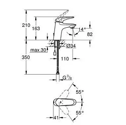 Смеситель для раковины Grohe Eurostyle 23713003 хром