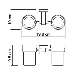 Стакан Wasserkraft Lippe K-6528D двойной, хром