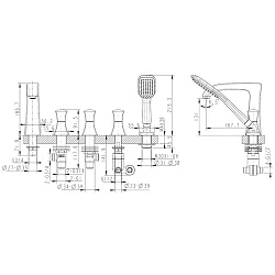 Смеситель на борт ванны Bravat Whirlpool F578112C хром