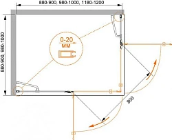 Душевой уголок Cezares Bergamo 120x90см BERGAMO-W-AH-2-120/90-P-Cr-R профиль хром, стекло рифленое