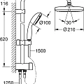 Душевая стойка Grohe New Tempesta System 26381001 хром