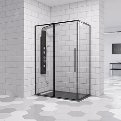 Душевой уголок RGW Stilvoll SV-42B 120х100см 32324220-14 профиль черный, стекло прозрачное