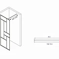 Душевая перегородка ABBER Immer Offen 90см AG63090B профиль черный, стекло прозрачное