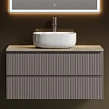Тумба с раковиной Sancos Snob T 100 с бежевой столешницей, серая