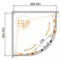 Душевой уголок Cezares Molveno 90x90см MOLVENO-R-2-90-P-Cr профиль хром, стекло рифленое