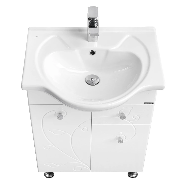 Тумба под раковину Aquaton Лиана 60 М1A162901LL010 с бельевой корзиной, белая