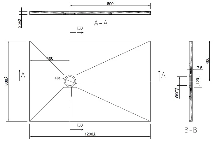 Душевой поддон Vincea 120х80см VST-2SR8012W белый