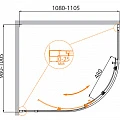 Душевой уголок Cezares Molveno 110x100см MOLVENO-RH-1-110/100-P-Cr профиль хром, стекло рифленое