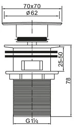 Донный клапан для раковины BelBagno BB-PCU-07-CRM