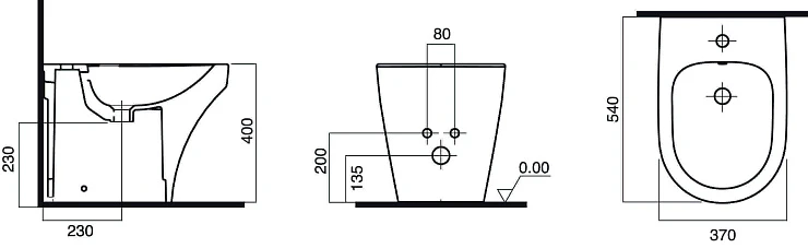 Биде напольное AM.PM Inspire C503111WH белый глянец