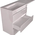 Тумба с раковиной Style Line Даллас 150 напольная, левая, белый глянец